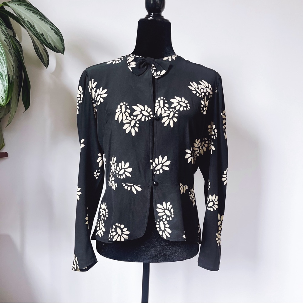 Vintage Italian Silk Blend Feminine Blouse